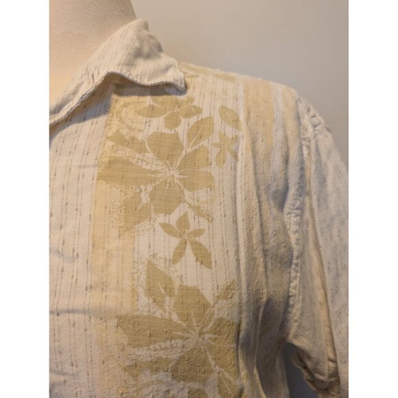 Tommy Bahama Ivory Medium Hawaiian Shirt Button Down Island Vacation - Picture 3 of 4